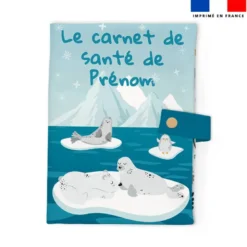 Patron protège carnet de santé personnalisé - Animaux marins pôle nord