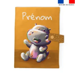 Patron protège carnet de santé personnalisé - Bébé hippo - Création Stillistic
