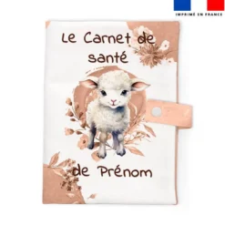 Patron protège carnet de santé personnalisé - Agneau aquarelle