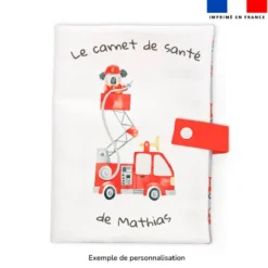 Patron protège carnet de santé personnalisé - Animaux pompiers