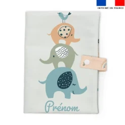 Patron protège carnet de santé personnalisé - Petits éléphanteaux