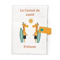 Patron protège carnet de santé personnalisé - Animaux à la plage