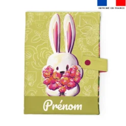 Patron protège carnet de santé personnalisé - Lapin printanier - Création Stillistic
