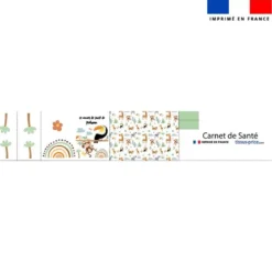 Patron protège carnet de santé personnalisé - Animaux savane
