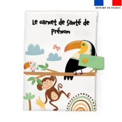 Patron protège carnet de santé personnalisé - Animaux savane