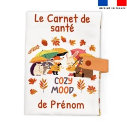 Patron protège carnet de santé personnalisé - Animaux d'automne