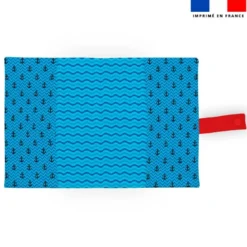 Patron protège carnet de santé personnalisé - Bateau de pirate bleu