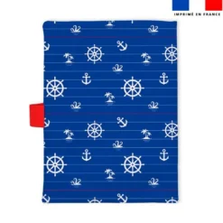 Patron protège carnet de santé personnalisé - Bateau de pirate bleu
