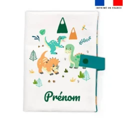 Patron protège carnet de santé personnalisé - Bébé dino