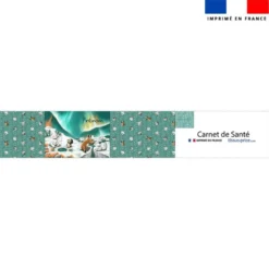 Patron protège carnet de santé personnalisé - Animaux du Froid renne et renard - Création Stillistic