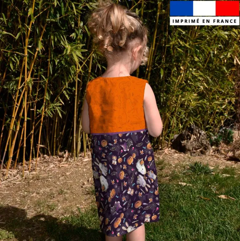 Patron robe enfant motif fantômes noir - Création Stillistic