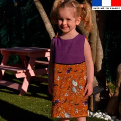 Patron robe enfant motif fantômes orange - Création Stillistic