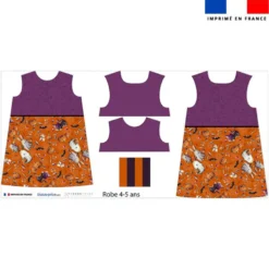 Patron robe enfant motif fantômes orange - Création Stillistic