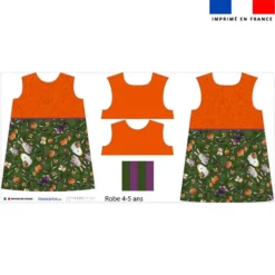 Patron robe enfant motif fantômes vert - Création Stillistic