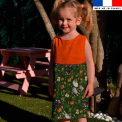 Patron robe enfant motif fantômes vert - Création Stillistic