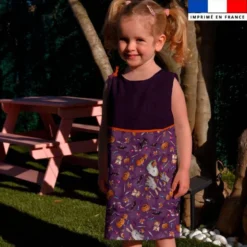 Patron robe enfant motif fantômes violet - Création Stillistic