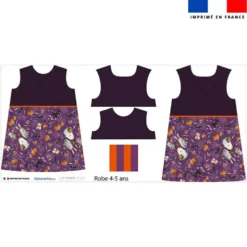Patron robe enfant motif fantômes violet - Création Stillistic