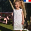 Patron robe enfant motif fleur des champs rose