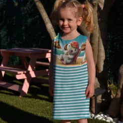 Patron robe enfant motif hippo plage - Création Stillistic