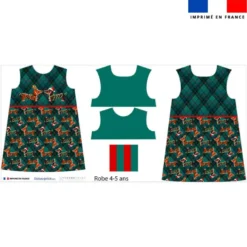 Patron robe enfant motif Teckels de Noël - Création Stillistic