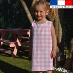 Patron robe enfant vichy rose