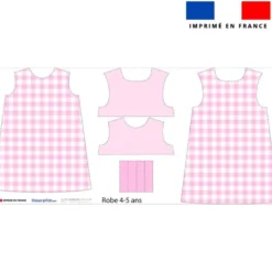 Patron robe enfant vichy rose
