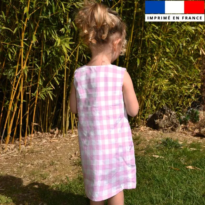 Patron robe enfant vichy rose