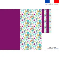 Patron sac à tarte blanc motif fleurs légères multicolores - Création Cat&Colours
