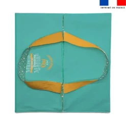 Patron sac à tarte bleu motif citation mamie