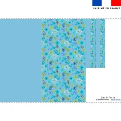 Patron sac à tarte bleu motif fleurs légères bleues et jaunes - Création Cat&Colours
