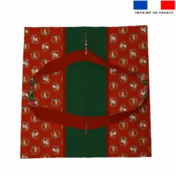 Patron sac à tarte motif animaux couronne de noel rouge - Création Stillistic