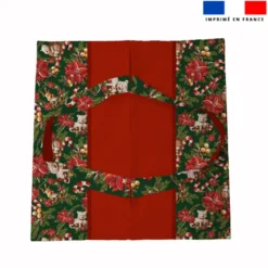 Patron sac à tarte motif animaux couronne de noel rouge - Création Stillistic