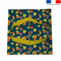 Patron sac à tarte motif fruits et feuilles jaune et bleu - Création Cat&Colours