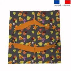 Patron sac à tarte motif fruits et feuilles orange et gris - Création Cat&Colours