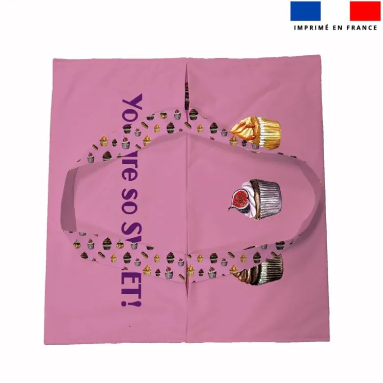 Patron sac à tarte motif gourmandises rose - Création Cat&Colours