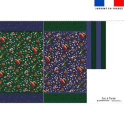 Patron sac à tarte motif souris de noel vert et bleu - Création Stillistic