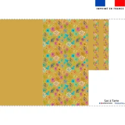 Patron sac à tarte ocre motif fleurs légères multicolores - Création Cat&Colours