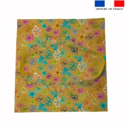 Patron sac à tarte ocre motif fleurs légères multicolores - Création Cat&Colours