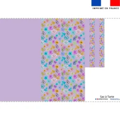 Patron sac à tarte parme motif fleurs légères multicolores - Création Cat&Colours