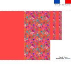 Patron sac à tarte rouge grenadine motif fleurs légères multicolores - Création Cat&Colours