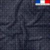 Petite fleur géométrique et carré gris - Fond bleu nuit