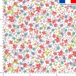 Petites fleurs printanières multicolores - Fond blanc