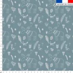 Petits animaux de Noel - Fond bleu givré