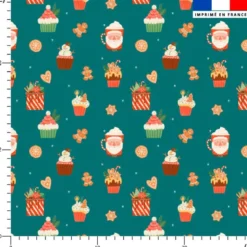 Petits gâteaux de Noël - Fond bleu vert