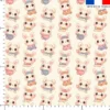 Petits lapins mignons - Fond écru