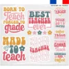 Planche DTF de transfert textile motif maîtresse