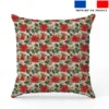 Poinsettia et feuilles de houx - Fond beige