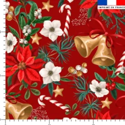 Poinsettia - Fond bordeaux