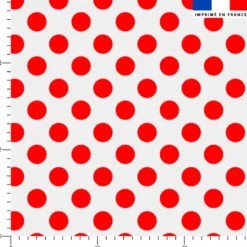 Pois rouges-orangés - Fond gris clair