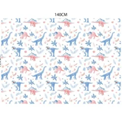 Polaire blanche motif dinosaure et feuilles